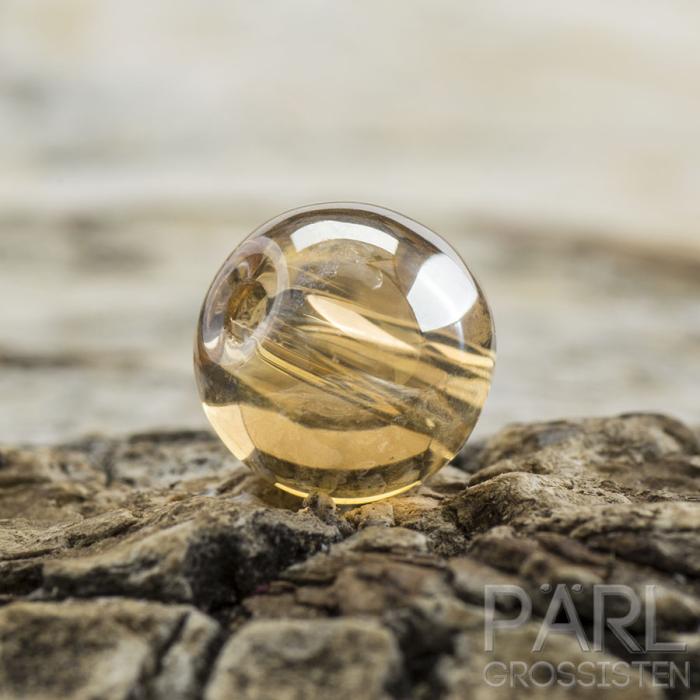 Transparent glaspärla 6 mm, Ljus Bärnsten (30st)