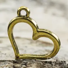 Berlock Hjärta 13x16 mm, Antikguld (5st)