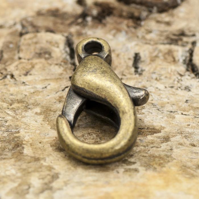 Lås Karbinhake 13x7 mm, Antikbrons (10st)