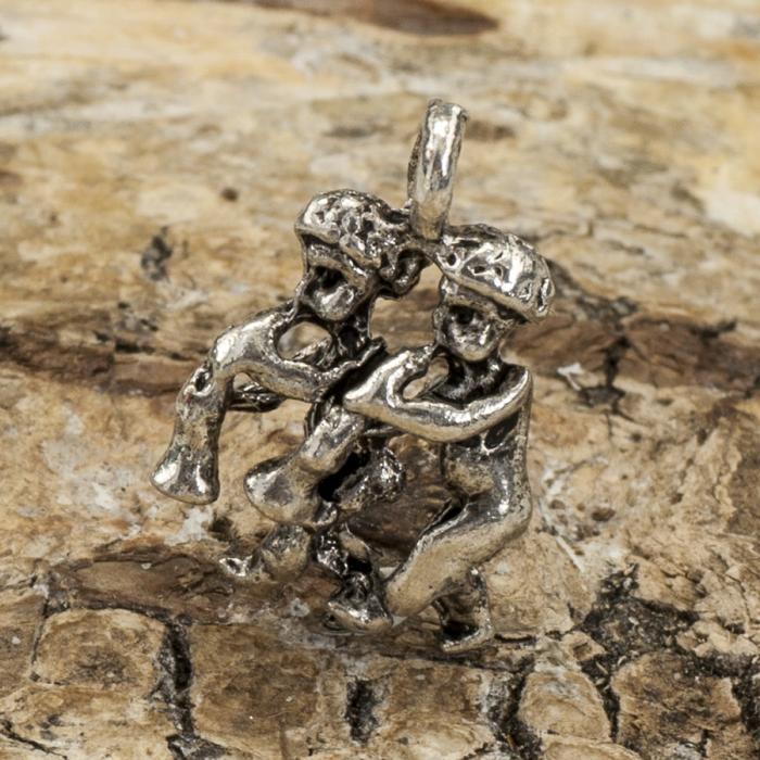 Berlock Spelmän, 12x18 mm, Antiksilver (5st)
