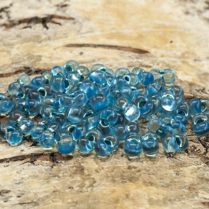 Farfalle transparent 3x6 mm, Ljusblå (15g)