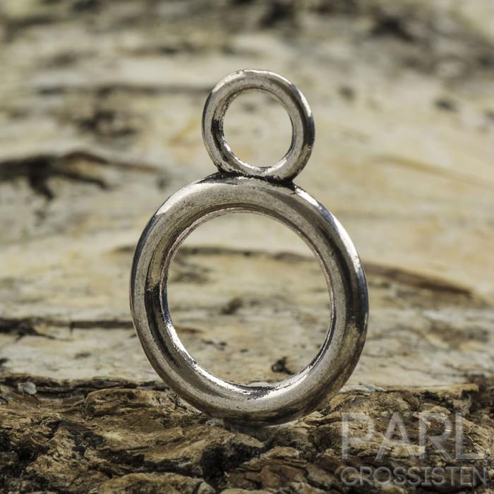 Berlock Ring 19x14 mm, Antiksilver (10st)