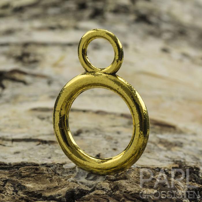 Berlock Ring 19x14 mm, Antikguld (10st)