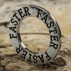 Budskapsring "FASTER" 24 mm, Antiksilver (st)