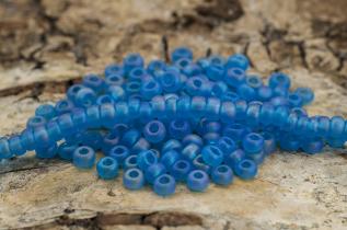 Seed Beads matt rainbow 2,6 mm, Blå (20g)
