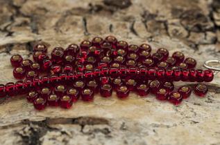 Seed Beads silverlined 2,6 mm, R&ouml;d (20g)