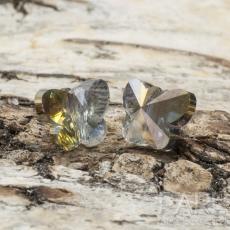 Glasfjäril 6x7,5 mm, Klar/Koppar (5st)