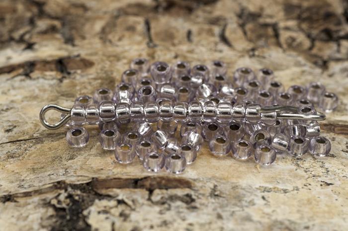 Seed Beads silverlined 2,6 mm, Grå (20g)