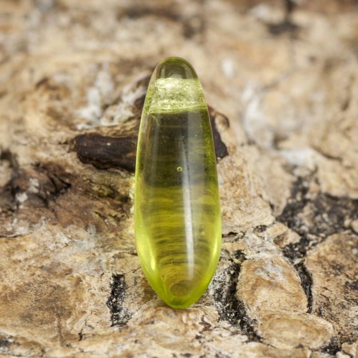 Hänge droppe glas 3,2x10 mm, Grön (20st)