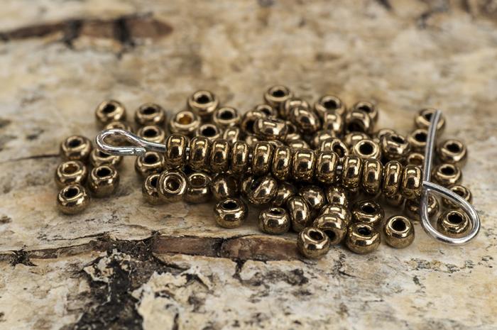 Seed Beads metallic 2,6 mm, Guld (20g)