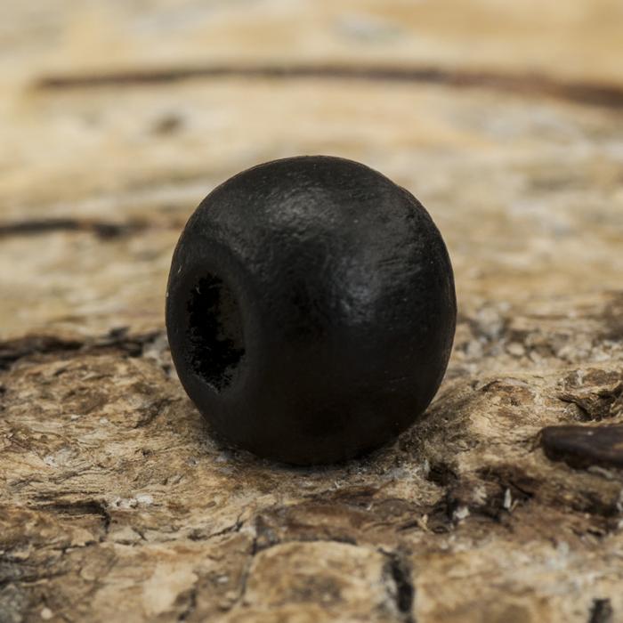 Träpärla 8x7 mm, Svart (40st)