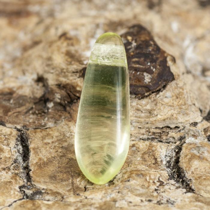 Hänge droppe glas 3,2x10 mm, Gul (20st)