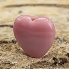 Glaspärla Hjärta 10x10 mm, Rosa (10st)