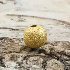 Stardustpärla metall 6 mm, Guldfärg (15st)