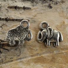 Berlock Elefant 11x11 mm, Antiksilver (5st)