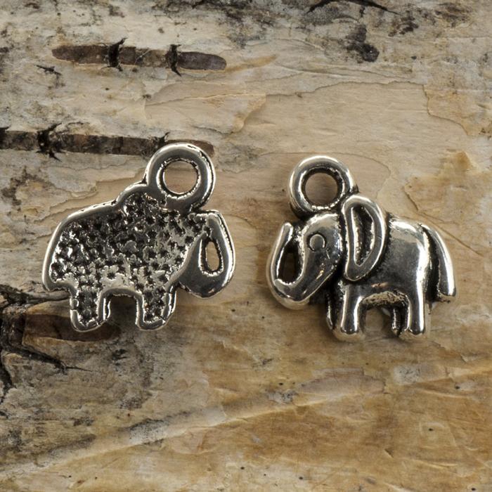Berlock Elefant 11x11 mm, Antiksilver (5st)