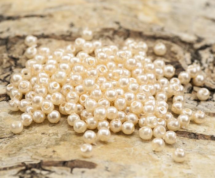 Rund akrylpärla 3 mm, Champagne (5g)