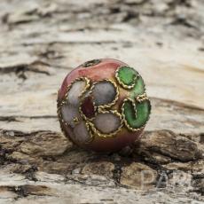 Cloisonnepärla 12 mm, Rosa (st)