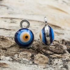 Berlock Öga emalj 9x6 mm, Blå (st)