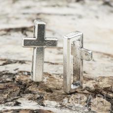 Slider Kors 14x18 mm, Antiksilver (10st)