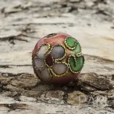 Cloisonnepärla 12 mm, Rosa (st)