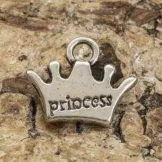 Berlock krona "Princess" 13x10,5 mm, Antiksilver (5st)