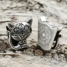 Slider Katt 16x17 mm, Antiksilver (st)