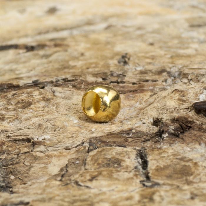 Klämpärla rund 3 mm, Guldfärg (50st)
