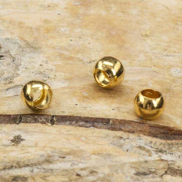 Klämpärla rund 3 mm, Guldfärg (50st)