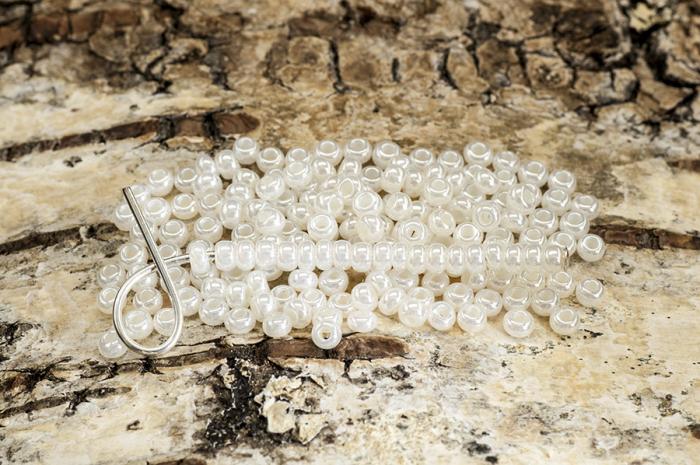 Seed Beads opak lustered 2,6 mm, Offwhite (20g)