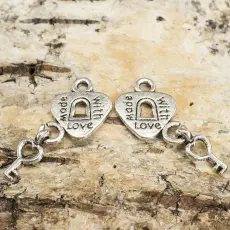 Nyckel till mitt hjärta 12x14 mm, Antiksilver (5st)