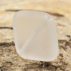 Frostad glaspärla fyrkant 19x19 mm, Vit (5st)