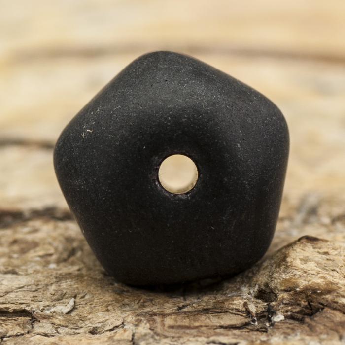 Frostad Glaspärla Pentagon 10 mm, Svart (10st)