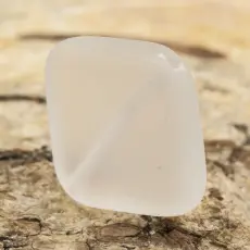 Frostad glaspärla fyrkant 19x19 mm, Vit (5st)