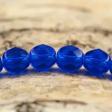 Glaspärla facetterad kula 7 mm, Mörkblå (15st)