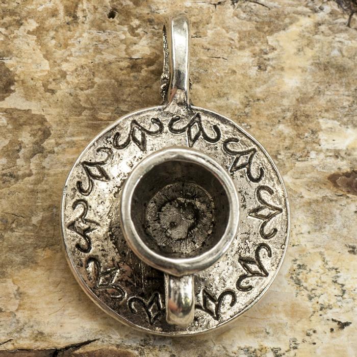 Berlock Kaffekopp 18x26 mm, Antiksilver (st)