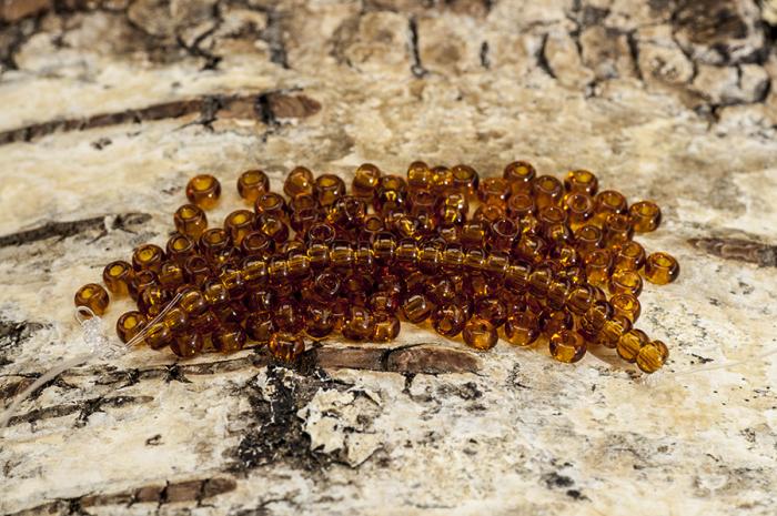 Seed Beads transparent 2,6 mm, Ljusbrun (20g)