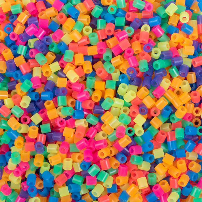 Rörpärlor midi 5 mm, Neon (5000 st)