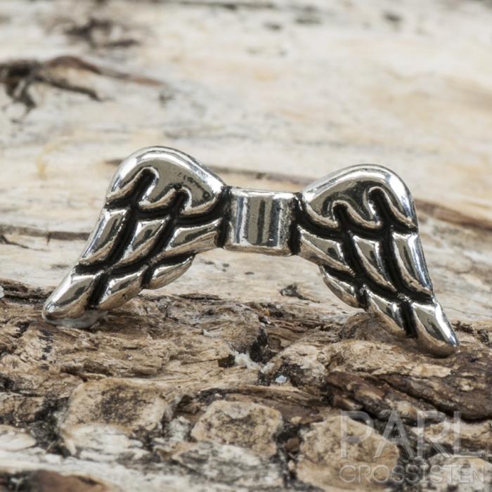Mellandel Änglavinge 20x9 mm, Antiksilver (5st)