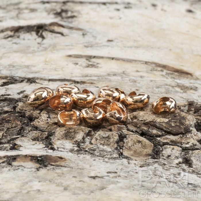 Klämpärlsgömma 4 mm, Roseguld (20st)