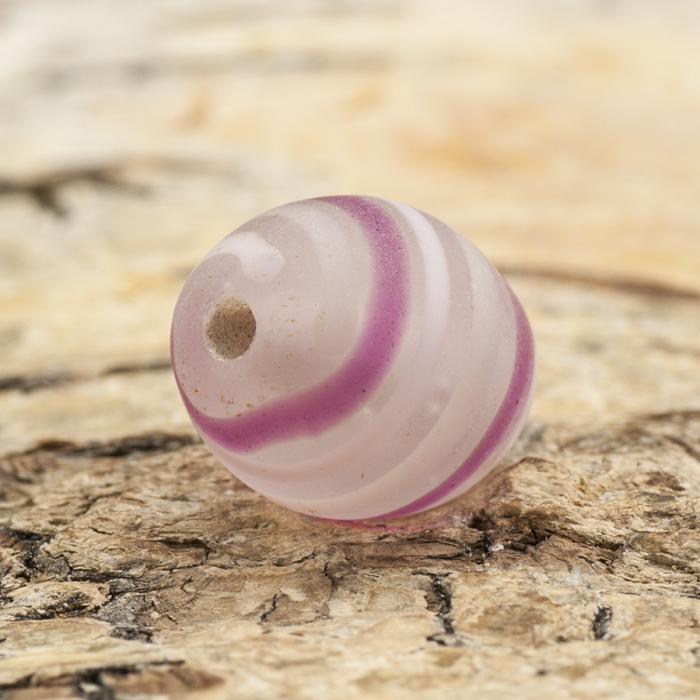 Oval frostad glaspärla 11x13 mm, Rosa (5st)