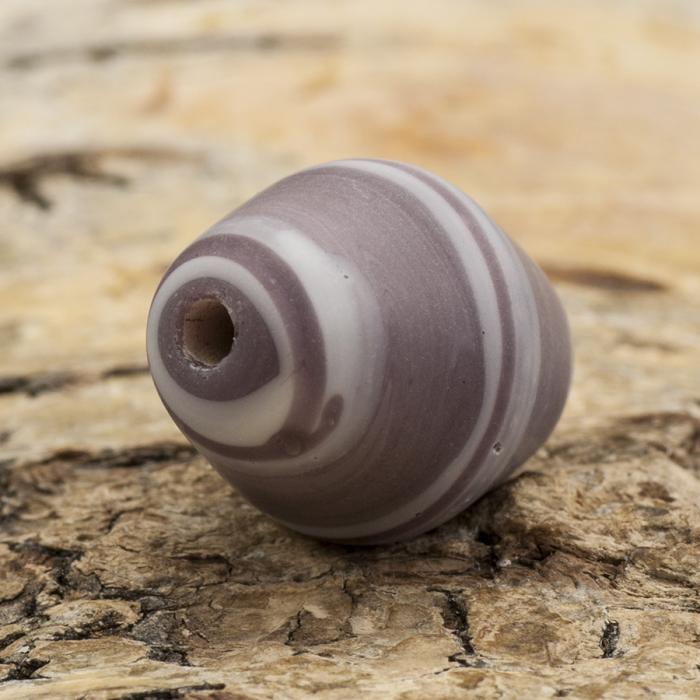Glaspärla Fantasi 14x18 mm, Lila/Vit (5st)