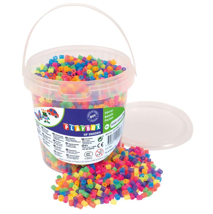 Rörpärlor midi 5 mm, Neon (5000 st)
