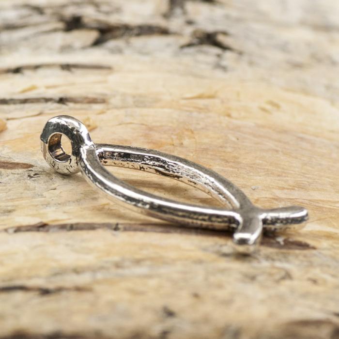 Berlock Jesusfisk 8x20 mm, Antiksilver (15st)