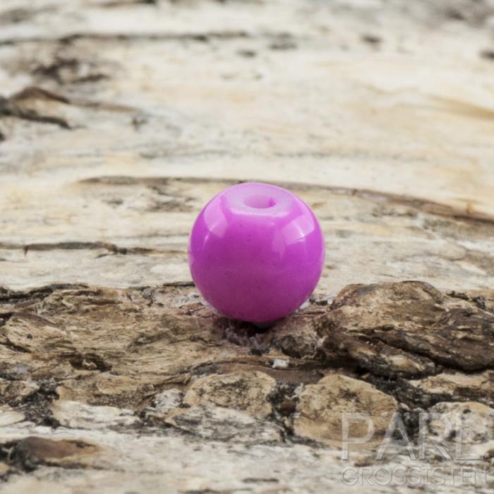 Lackad glaspärla 6 mm, Cerise (40st)