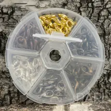 Box med Karbinhakar 14x8 mm, F&auml;rgmix (st)