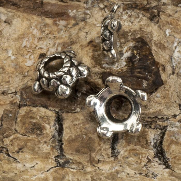 Pärlhållare Blomma 6 mm, Antiksilver (10st)