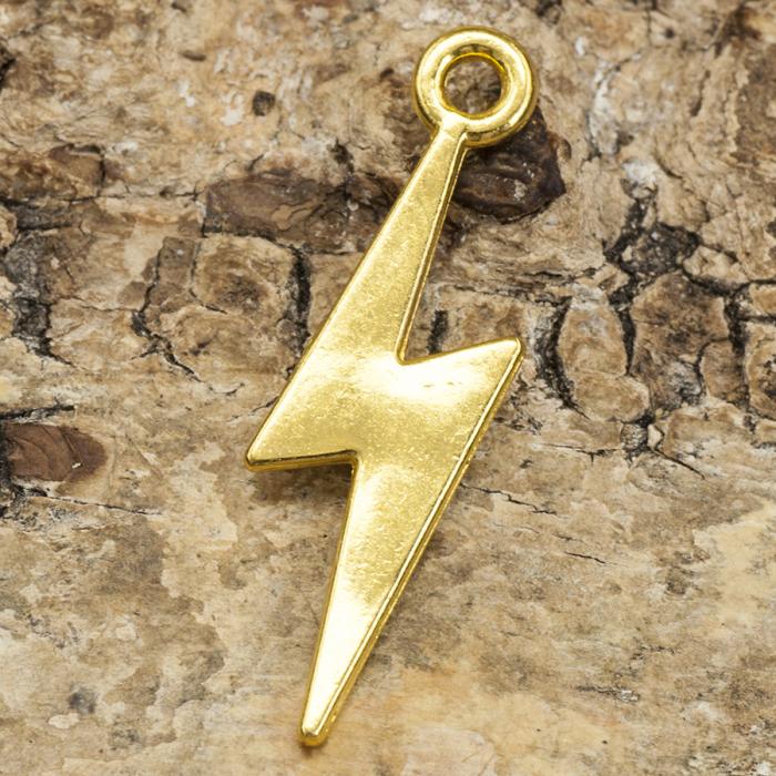 Berlock Blixt 29x8 mm, Guldfärg (5st)