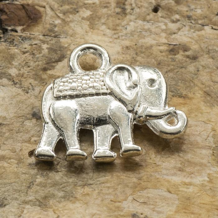 Berlock Elefant 14x12 mm, Silverfärg (5st)