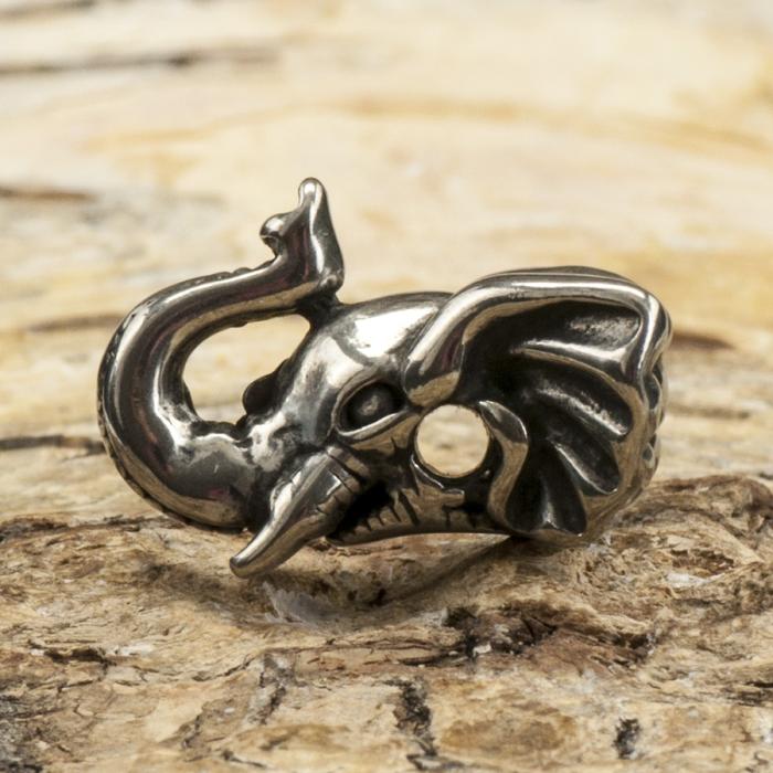 Ormlänkspärla Elefant 12x16 mm, Rostfritt stål (st)